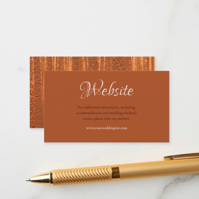 Tarjeta De Recepción Sitio web de moda para Bodas de Relieve metalizado (Anverso/Reverso In Situ)