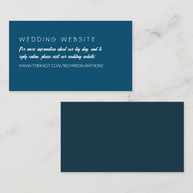 Tarjeta De Recepción Sitio web de moda y sencillamente moderno Boda (Anverso / Reverso)