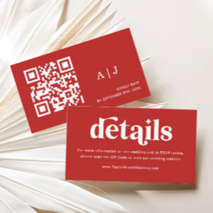 Tarjeta De Recepción Sitio web de Red Rose Boda