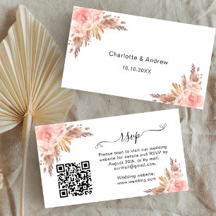 Tarjeta De Recepción Sitio web de respuesta de bodas ruborizados de Pam