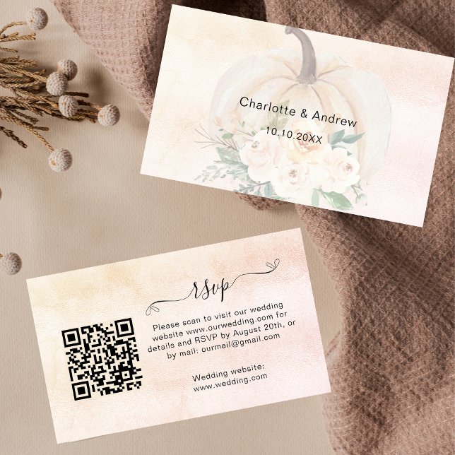 Tarjeta De Recepción Sitio web de respuesta del boda de calabaza Código (Subido por el creador)