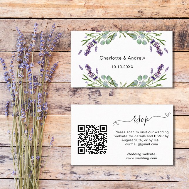 Tarjeta De Recepción Sitio web de respuesta del boda de Lavender código (Subido por el creador)
