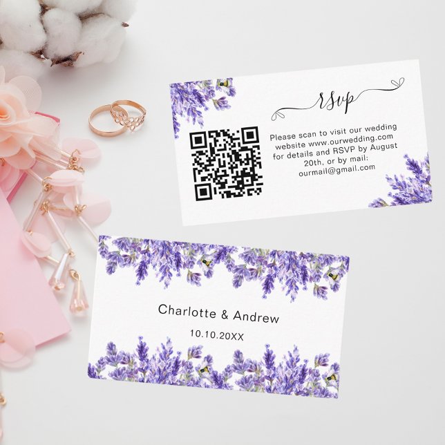 Tarjeta De Recepción Sitio web de respuesta del boda de Lavender código (Subido por el creador)