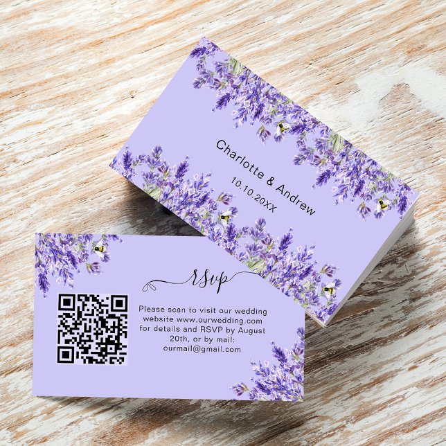 Tarjeta De Recepción Sitio web de respuesta del boda de Lavender código (Subido por el creador)