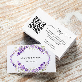 Tarjeta De Recepción Sitio web de respuesta del boda de Lavender código