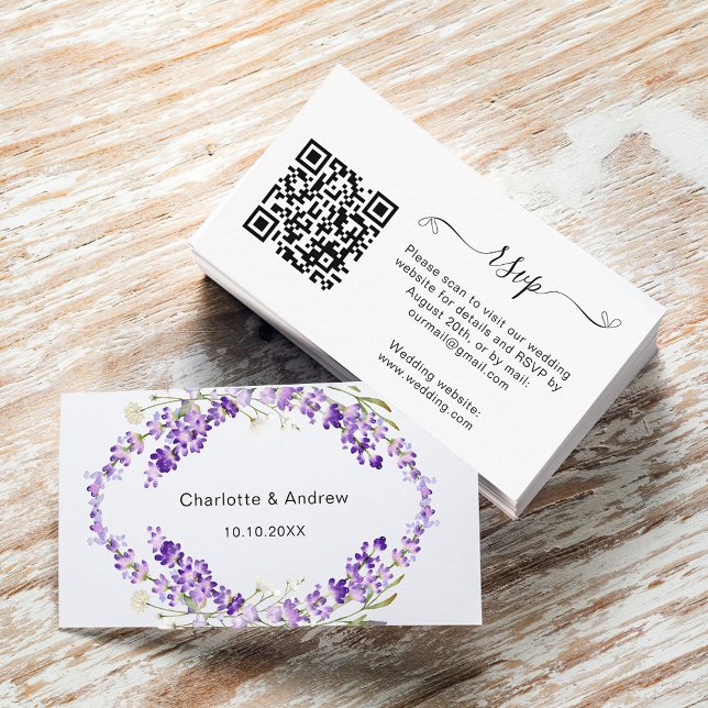 Tarjeta De Recepción Sitio web de respuesta del boda de Lavender código (Subido por el creador)