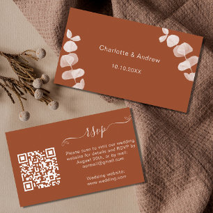 Tarjeta De Recepción Sitio web de respuesta del boda del naranja quemad