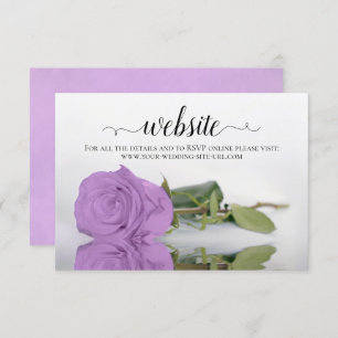 Tarjeta De Recepción Sitio web de Rosa elegante de bodas púrpura de Lil