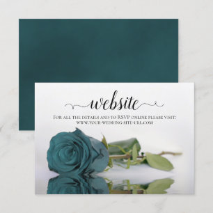 Tarjeta De Recepción Sitio web de Rosa elegante verde azulado o turques