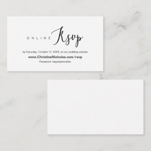 Tarjeta De Recepción Sitio web de RSVP, dulce y Boda,
