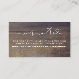 Tarjeta De Recepción Sitio web de Rustic Wood Boda
