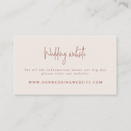 Tarjeta De Recepción Sitio Web de Script Font Terracotta & Cream Boda