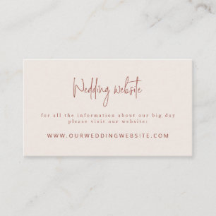 Tarjeta De Recepción Sitio Web de Script Font Terracotta & Cream Boda