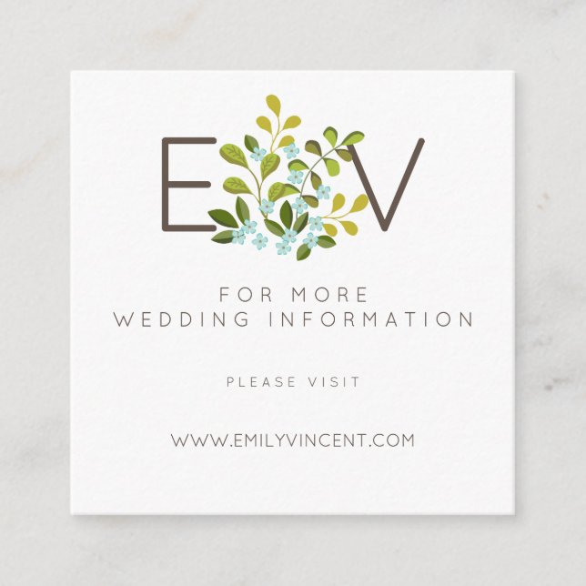 Tarjeta De Recepción Sitio Web de Summer Garden Floral Boda Suite Inser (Anverso)