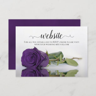 Tarjeta De Recepción Sitio web Deep Royal Purple Rosa Elegant Wedding