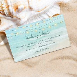 Tarjeta De Recepción Sitio Web del Boda Beach Ocean String Lights