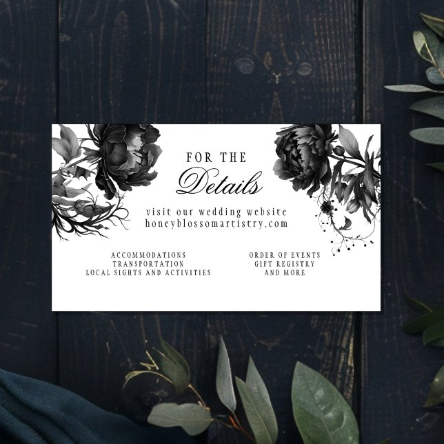 Tarjeta De Recepción Sitio web del Boda blanco gótico clásico (Subido por el creador)
