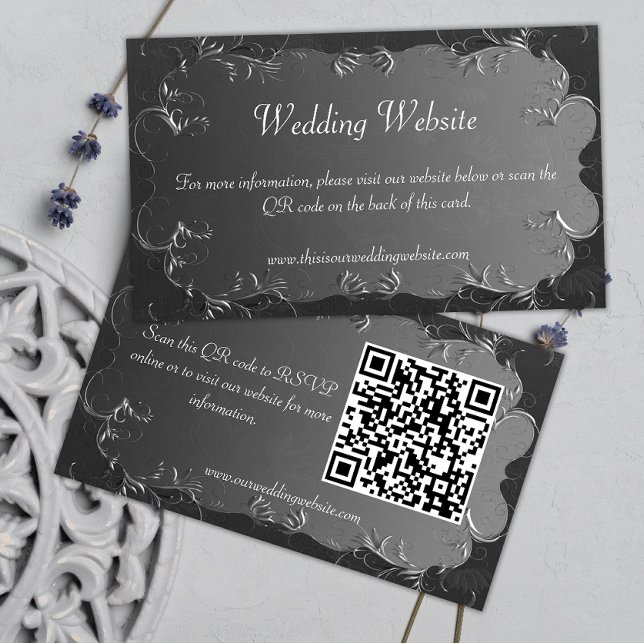 Tarjeta De Recepción Sitio web del Boda Boda Dark Silver clásico (Subido por el creador)