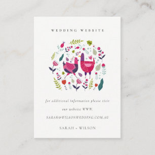 Tarjeta De Recepción Sitio web del Boda Bright Folk Farm Floral Love Bi