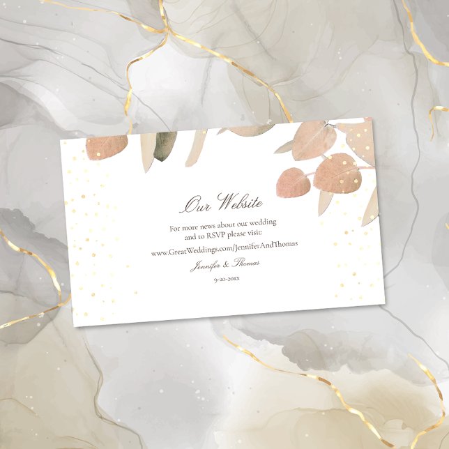 Tarjeta De Recepción Sitio web del Boda clásico de Rubor Eucalyptus (Subido por el creador)