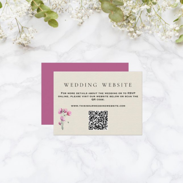 Tarjeta De Recepción Sitio web del Boda de antigüedades florales de púr (Subido por el creador)