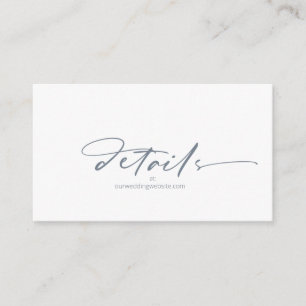 Tarjeta De Recepción Sitio web del Boda de caligrafía Dusty Blue ID771