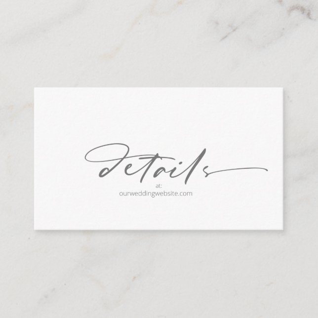 Tarjeta De Recepción Sitio web del Boda de caligrafía Mauve ID771 (Anverso)