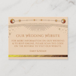 Tarjeta De Recepción Sitio web del Boda de champán celeste RSVP Código 