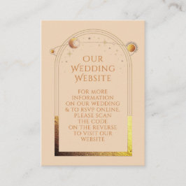 Tarjeta De Recepción Sitio web del Boda de champán celeste RSVP Código 