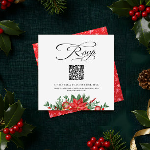 Tarjeta De Recepción Sitio web del Boda de código QR sobre vegetación f
