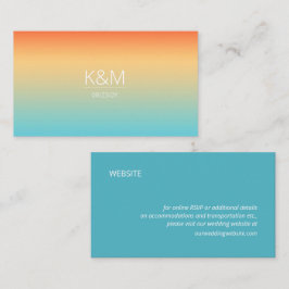 Tarjeta De Recepción Sitio web del Boda de degradado de ánimo Tropical 