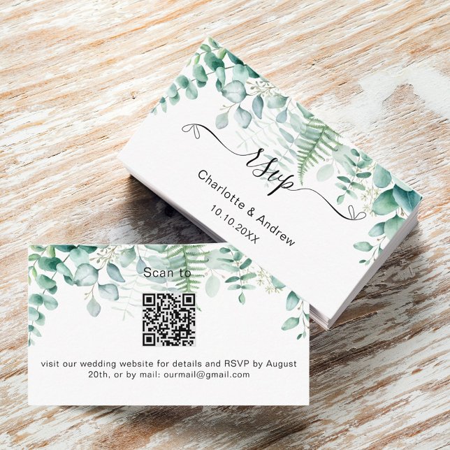Tarjeta De Recepción Sitio web del boda de energía verde Eucalyptus cód (Subido por el creador)
