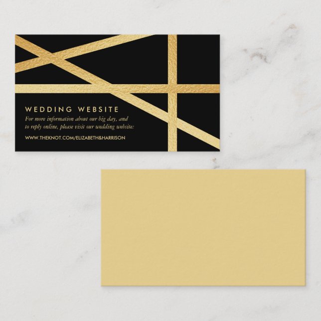 Tarjeta De Recepción Sitio web del Boda de estilo geométrico con efecto (Anverso / Reverso)