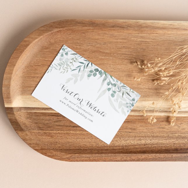 Tarjeta De Recepción Sitio web del Boda de Eucalyptus Greenery minimali (Subido por el creador)