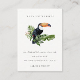 Tarjeta De Recepción Sitio web del Boda de Fauna Turca Tropical