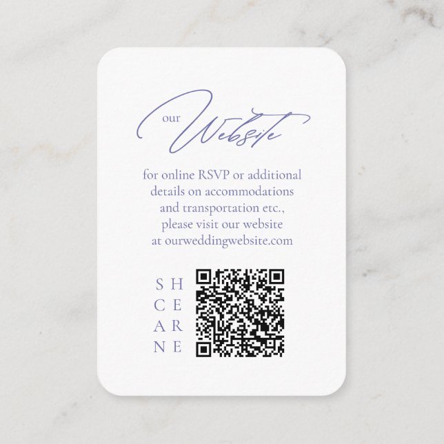 Tarjeta De Recepción Sitio web del Boda de Flor Silvestre QR Code Peri  (Reverso)