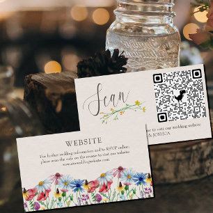 Tarjeta De Recepción Sitio web del Boda de Flores Silvestres RSVP Códig