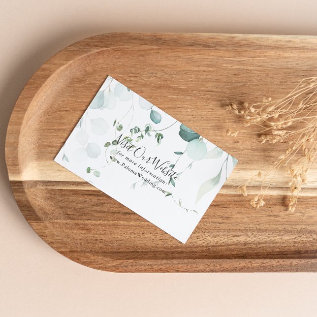 Tarjeta De Recepción Sitio web del Boda de folletos sobre eucaliptos ve (Subido por el creador)