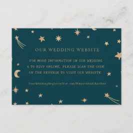 Tarjeta De Recepción Sitio web del Boda de las Estrellas de Oro de Navy