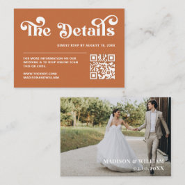 Tarjeta De Recepción Sitio web del Boda de Naranjas quemados de Boho Re