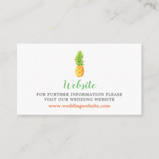 Tarjeta De Recepción Sitio web del Boda de piña acuarela