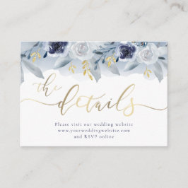 Tarjeta De Recepción Sitio web del Boda de Rosas Azules
