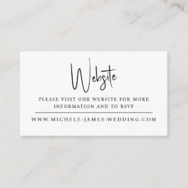 Tarjeta De Recepción Sitio web del Boda de tipografía de guiones mínimo
