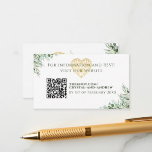 Tarjeta De Recepción Sitio web del Boda del Foliage de Elegant Heart Eu