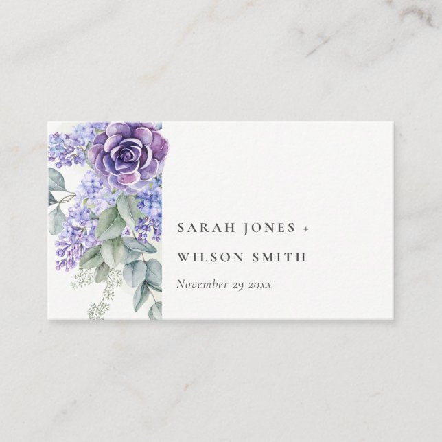 Tarjeta De Recepción Sitio web del Boda del follaje Eucalyptus Succulac (Anverso)