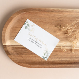 Tarjeta De Recepción Sitio web del Boda del follaje verde oro