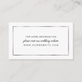 Tarjeta De Recepción Sitio web del boda del marco de Relieve metalizado