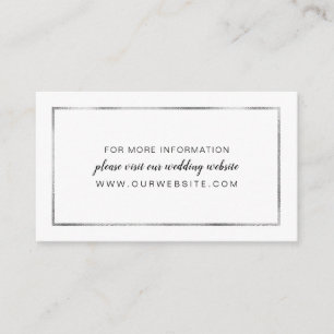 Tarjeta De Recepción Sitio web del boda del marco de Relieve metalizado