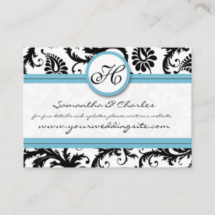 Tarjeta De Recepción Sitio web del Boda del trazo azul de la piscina de