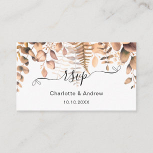 Tarjeta De Recepción Sitio web del boda Eucalyptus golden RSVP código Q